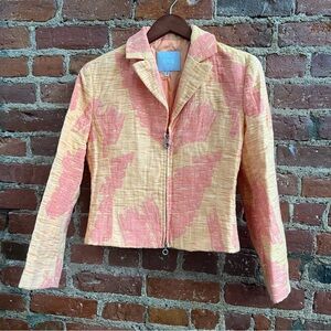 Vintage Versace Jeans Couture peach orange jacket blazer textured